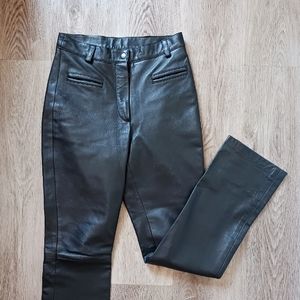 High rise leather pants
